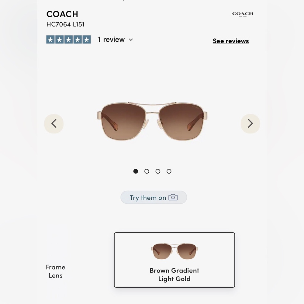 COACH Pilot gradient sunglasses - Picture 6 of 11